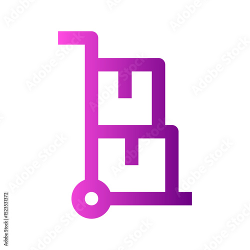 Ecommerce interface icon. Shopping cart with groceries icon, simple gradient line design, representing food shopping, supermarkets, or daily essentials, suitable for grocery delivery, retail, or food 