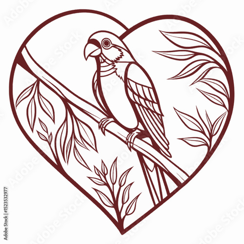 vector illustration of love bird