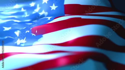  4K Liquid Flag Ripple Loop | Abstract USA Independence Day Background