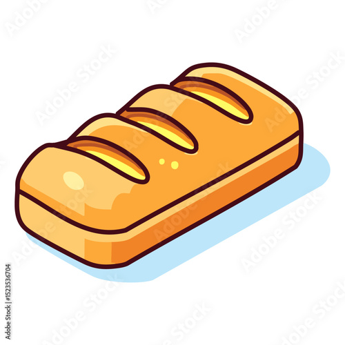 A flat, rectangular ciabatta loaf with a chewy crust and airy interior. 