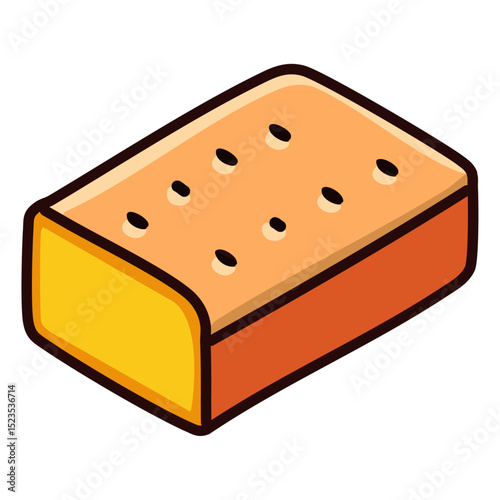 A flat, rectangular ciabatta loaf with a chewy crust and airy interior. 