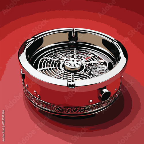 comic style cigarette ashtray vector for graphic design purposes