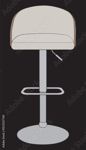 Illustration Bar chair perfect coloring vector . Vector art customizable illustration. Night club, drinking establishment, pub furniture. Vector isolated drawing art. 
