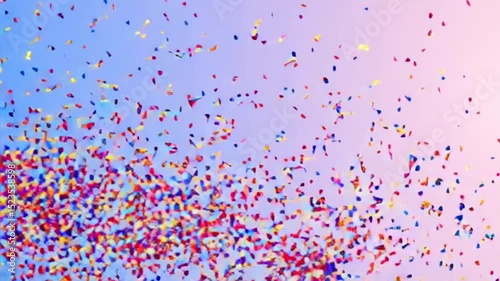 4K Falling Patriotic Confetti on Soft Gradient Loop