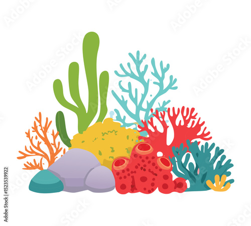 Assorted Colorful Corals and Sea Plants