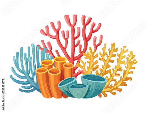 Diverse Corals and Tube Sponges