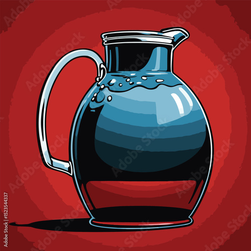 comic style drinking mug vector for graphic design purposes