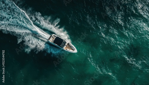 Wallpaper Mural Speedboat on Turquoise Water Torontodigital.ca