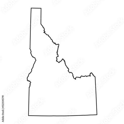 Idaho Outline Map White Isolated Background