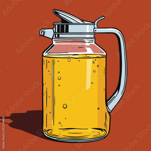 comic style drinking mug vector for graphic design purposes