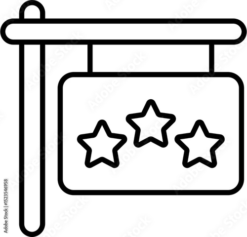 Black hotel board icon - outline