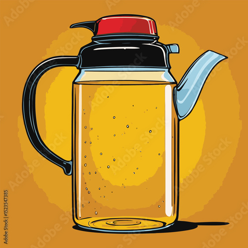 comic style drinking mug vector for graphic design purposes