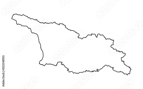 Georgia Map Outline White Isolated Background
