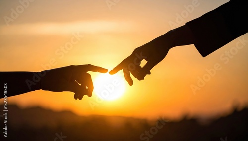 Gesto Silueteado de Conexión entre Humano y Robot, Generated image