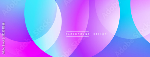 Abstract background features overlapping circles. Vibrant purple, blue hues create modern design. Minimalist text reads background design.