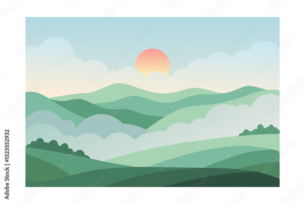 Fototapeta premium landscape with mountains and clouds