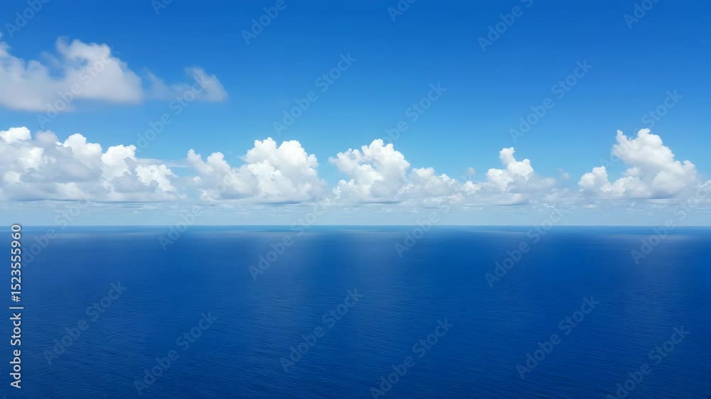 custom made wallpaper toronto digitalVast Blue Ocean Meets Azure Sky with White Clouds Expansive Seascape Waterscape Travel Destinations Horizon