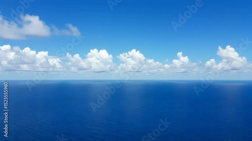 Wallpaper Mural Vast Blue Ocean Meets Azure Sky with White Clouds Expansive Seascape Waterscape Travel Destinations Horizon Torontodigital.ca