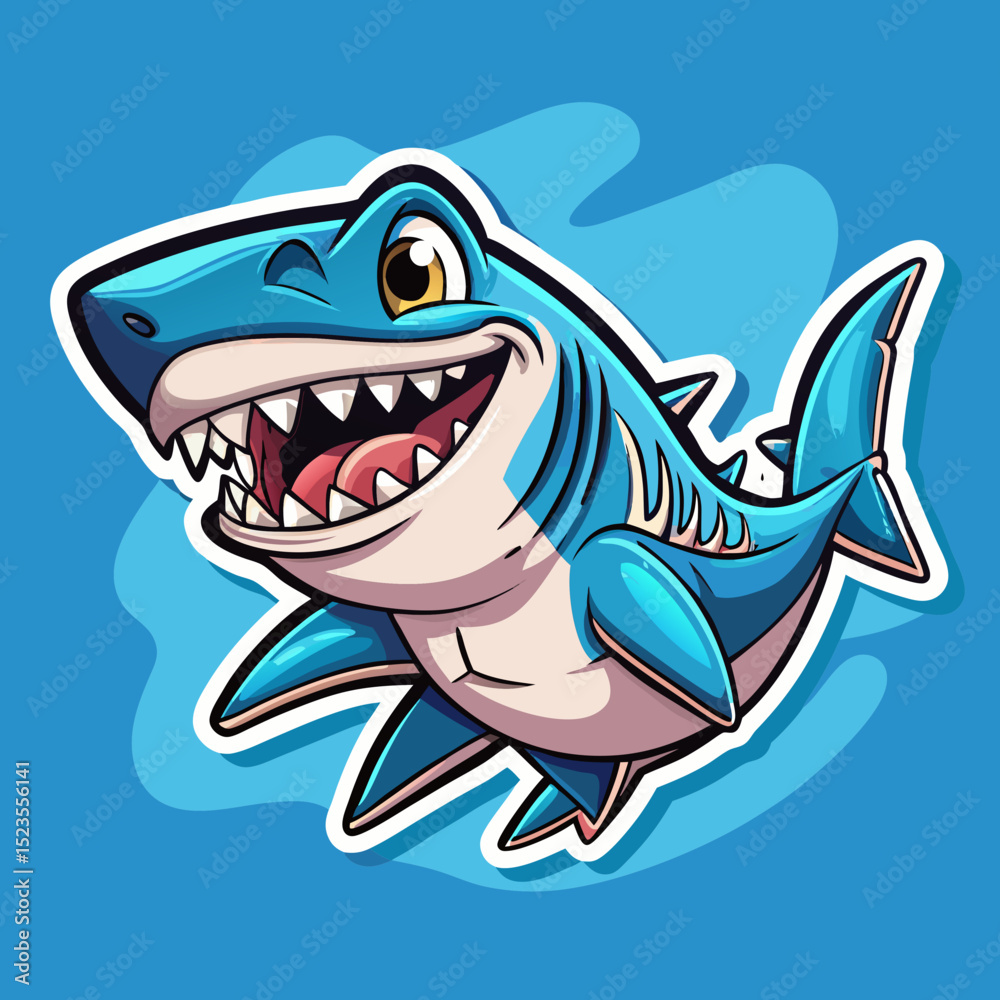 Naklejka premium funny shark cartoon