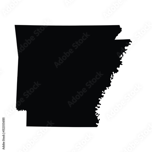 Arkansas Map White Background Vector