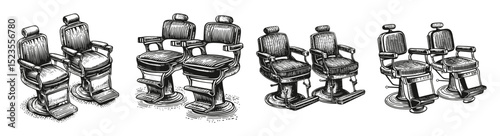 Vintage Barber Chairs in Various Styles for Hair Salon Decor