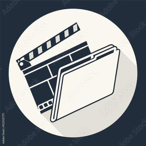 Clapperboard folder digital media graphic