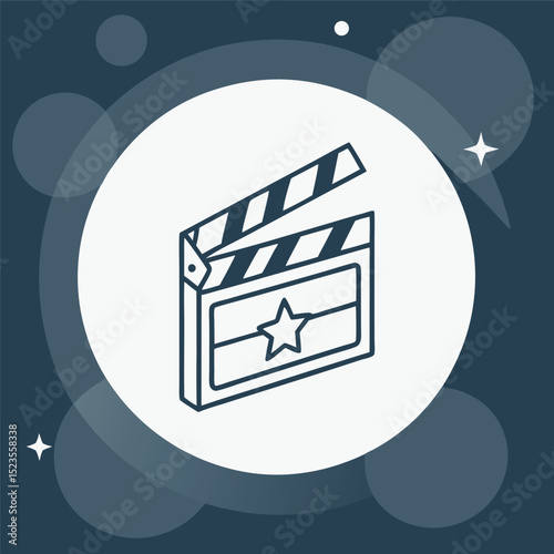 Film clapperboard icon simple movie production vector graphic