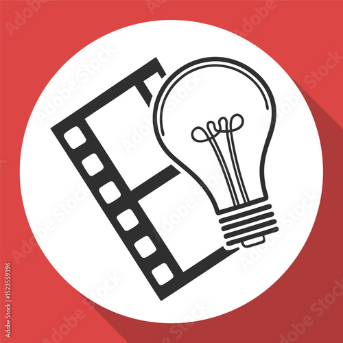 Filmstrip lightbulb creative media concept