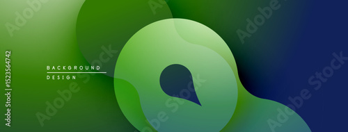 Abstract gradients create flowing shapes. Green transitions to blue, forming dynamic background design. Smooth curves suggest movement.