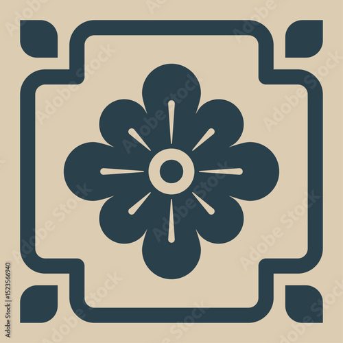 Traditional Korean Style Tile Pattern Set – Vintage Geometric and Floral Vector Design