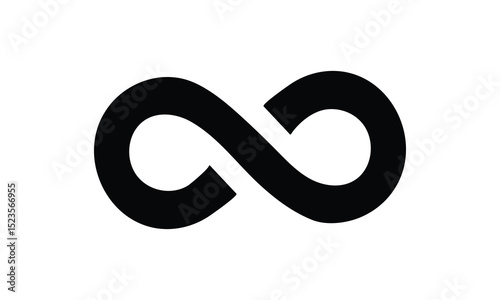 Hand drawn infinity symbol. Black infinity icon. Eternity, infinite, limitless and forever signs. isolated on white and black background. Vector illustration . EPS 10 .