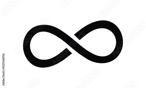 Hand drawn infinity symbol. Black infinity icon. Eternity, infinite, limitless and forever signs. isolated on white and black background. Vector illustration . EPS 10 .