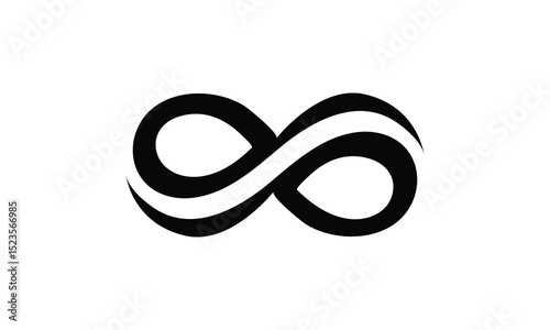 Hand drawn infinity symbol. Black infinity icon. Eternity, infinite, limitless and forever signs. isolated on white and black background. Vector illustration . EPS 10 .