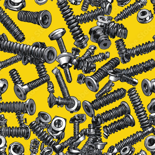 comic style vector bolts and nuts for graphic design purposes
