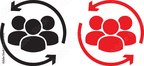 teamwork, collaboration, group, team, people, community, unity, cooperation, cycle, process, refresh, update, renew, arrow, circular, loop, synergy, icon, symbol, graphic, design, illustration, concep