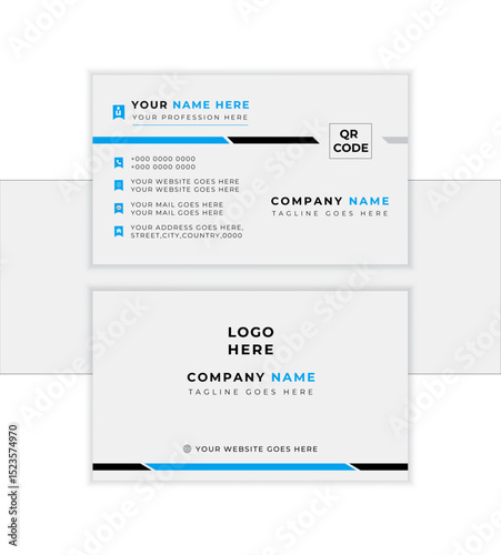 modern creative business card, simple clean template vector design, rectangle size. 
