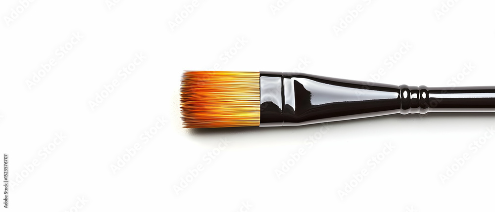 Fototapeta premium Orange Paint Brush On White Background