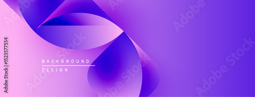 Abstract purple background. Smooth gradients create flowing shapes, modern design elements. Text reads background design.