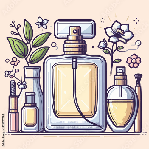 perfume bottle illustration 