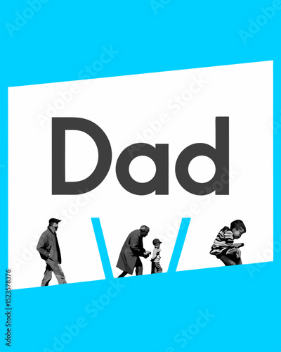 A Sleek Minimalist Father's Day Poster Celebrating Dads Through Generations
