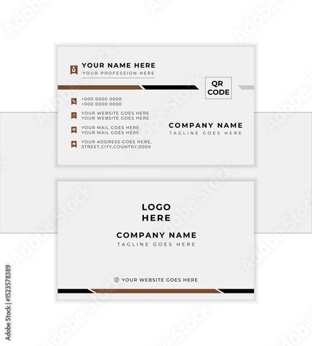 modern creative business card, simple clean template vector design, rectangle size. 
