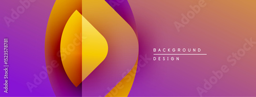 Abstract gradient background. Purple, orange, yellow hues blend smoothly. Modern design element for digital projects.