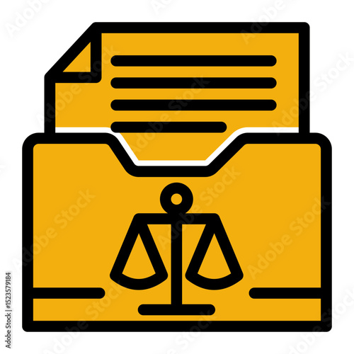 An icon symbolizing archives, representing storage, organization, and legal record-keeping. Ideal for libraries, law firms, and data management. (Solid Color Outline Style)