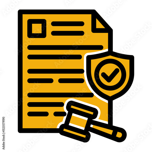 An icon representing regulatory frameworks, symbolizing compliance, legal standards, and governance. Ideal for legal, financial, and governmental sectors. (Solid Color Outline Style)