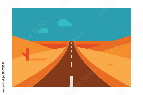 Endless Desert Highway A Journey Through Sun-Drenched Sands