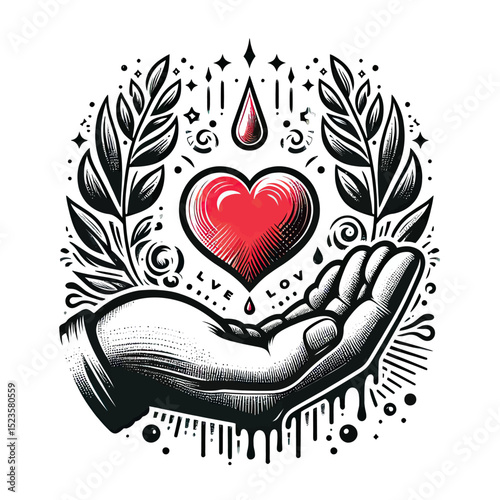 Love and heart vector design