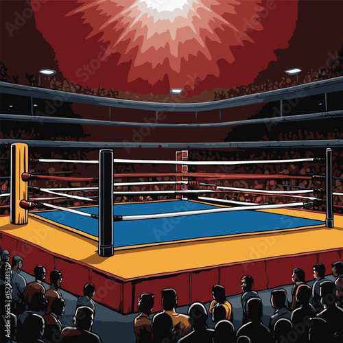 comic style vector boxing ring for graphic design purposes