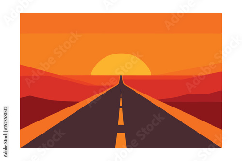 Sunset Highway A Journey into the Orange Horizon