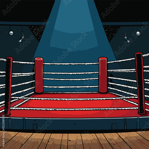 comic style vector boxing ring for graphic design purposes