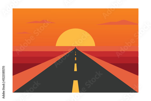 Sunset Highway A Journey into the Orange Horizon